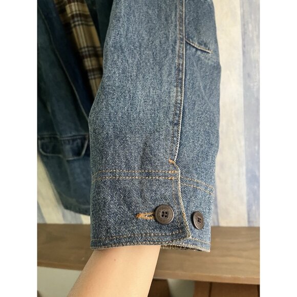 Sonoma Denim Work Chore Jacket Farm Coat Long Cotton Flannel  XL Heavy Duty - Picture 5 of 9